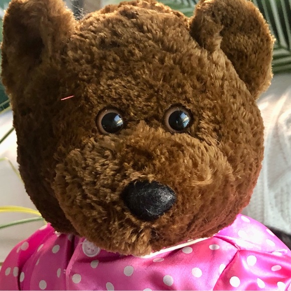 Build-A-Bear Pink Satin Polka Dot Pajamas - Picture 2 of 6